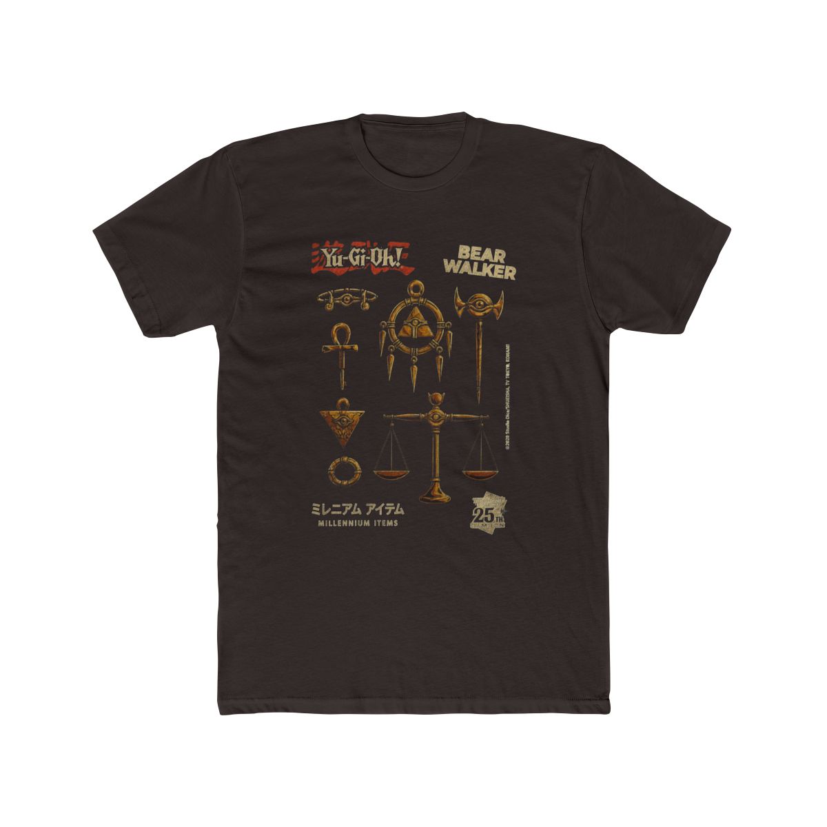 Bear Walker x Yu-Gi-Oh! Millennium Items Black T Shirt - alternate angle 2, merchandise