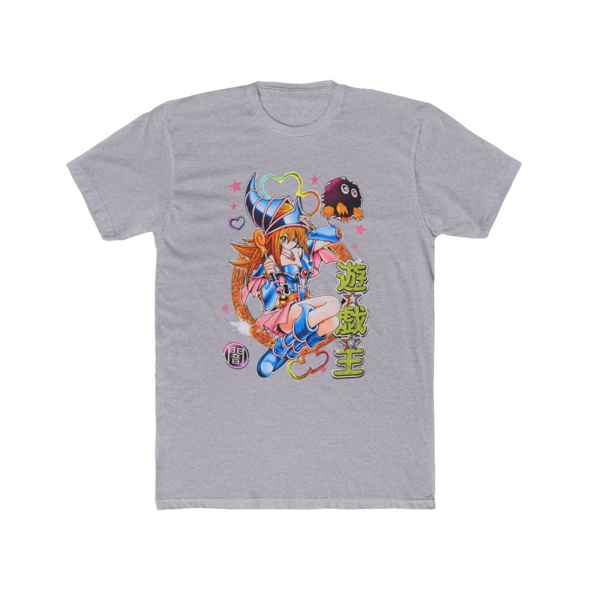 Yu-Gi-Oh! Dark Magician Girl Rainbow Hearts Graphic T Shirt - Blue - Extra Small