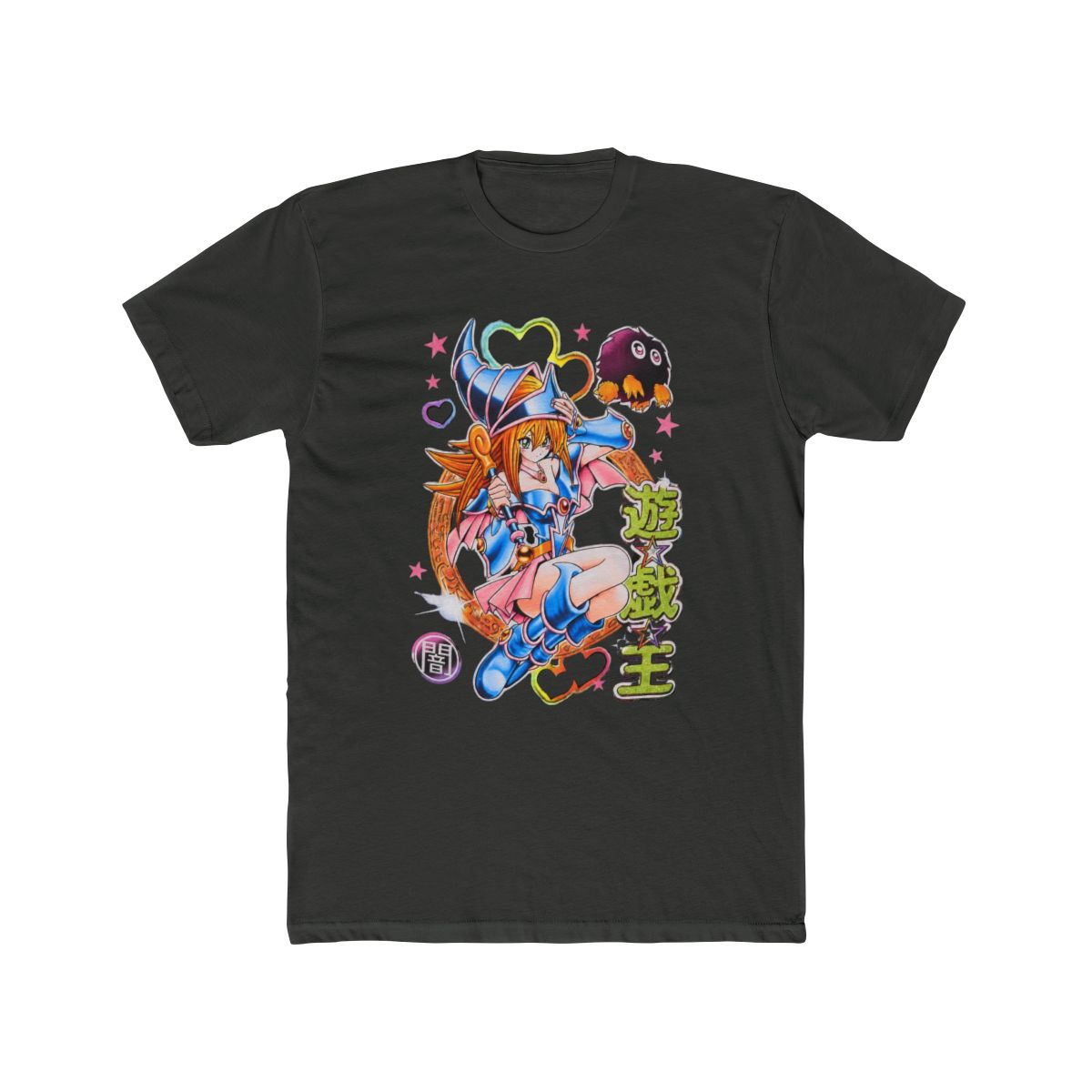 Yu-Gi-Oh! Dark Magician Girl Rainbow Hearts Graphic T Shirt - Blue - Extra Small - alternate angle 5, merchandise
