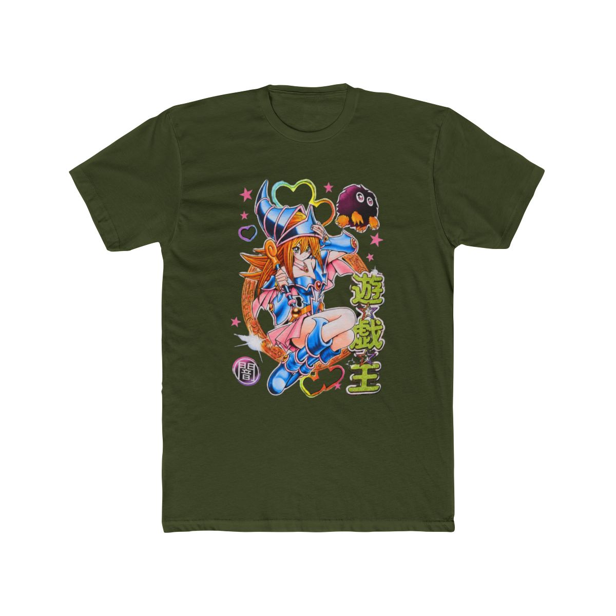 Yu-Gi-Oh! Dark Magician Girl Rainbow Hearts Graphic T Shirt - Blue - Extra Small - alternate angle 4, merchandise